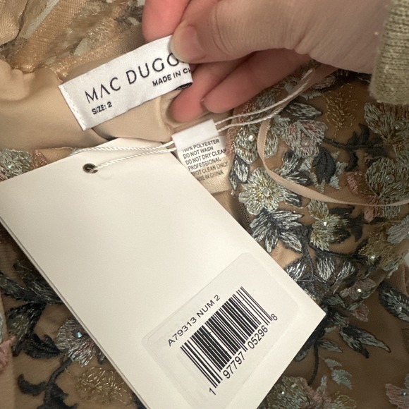 NWT $798 Mac Duggal [ 2 ] 79313 Embroidered Spaghetti Strap‎ Trumpet Gown #S1808 - Picture 6 of 16